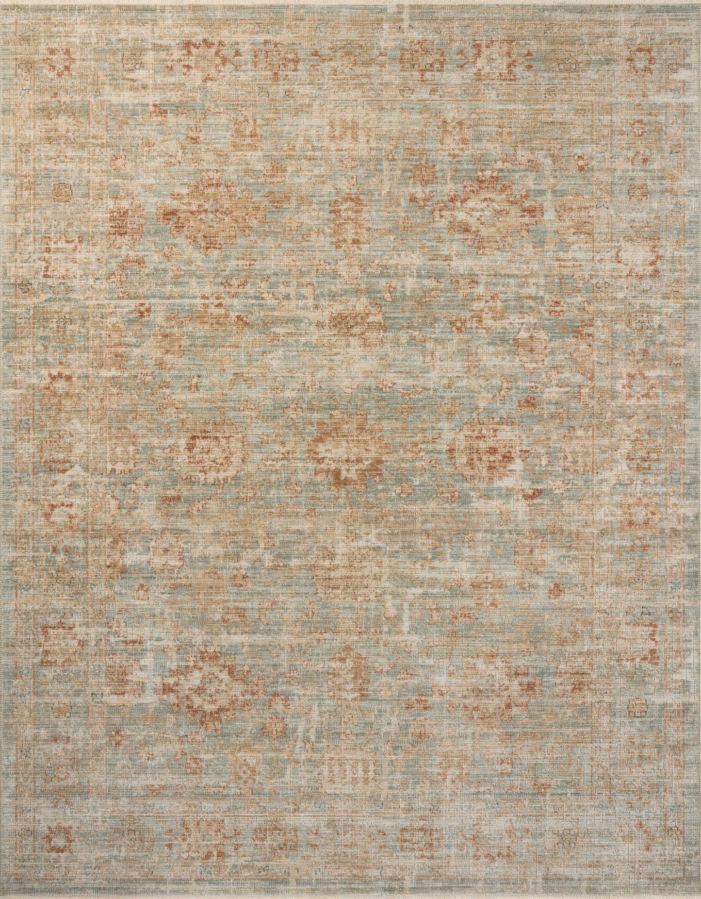 Heritage 06 Rug- Aqua/Terracotta - Chapin Furniture