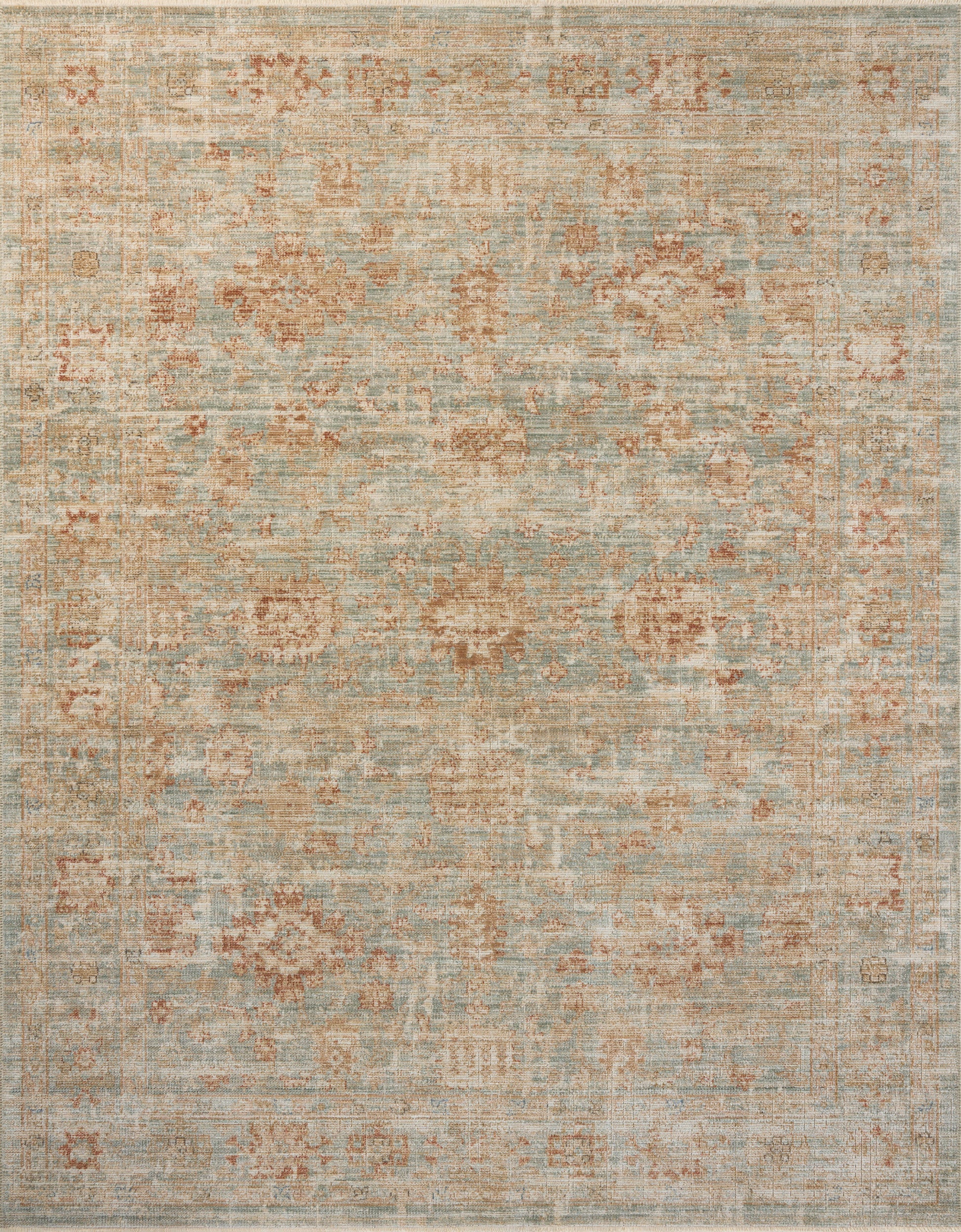 Heritage 06 Rug- Aqua/Terracotta - Chapin Furniture