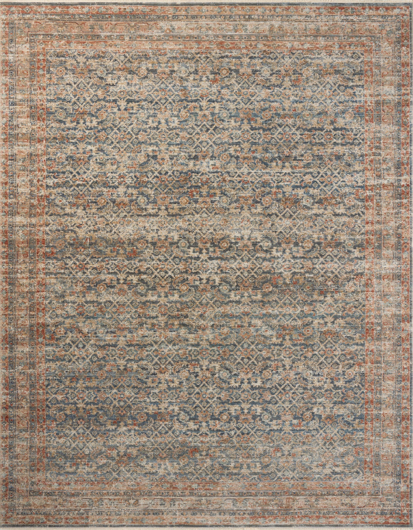 Heritage 12 Rug- Blue/Rust - Chapin Furniture
