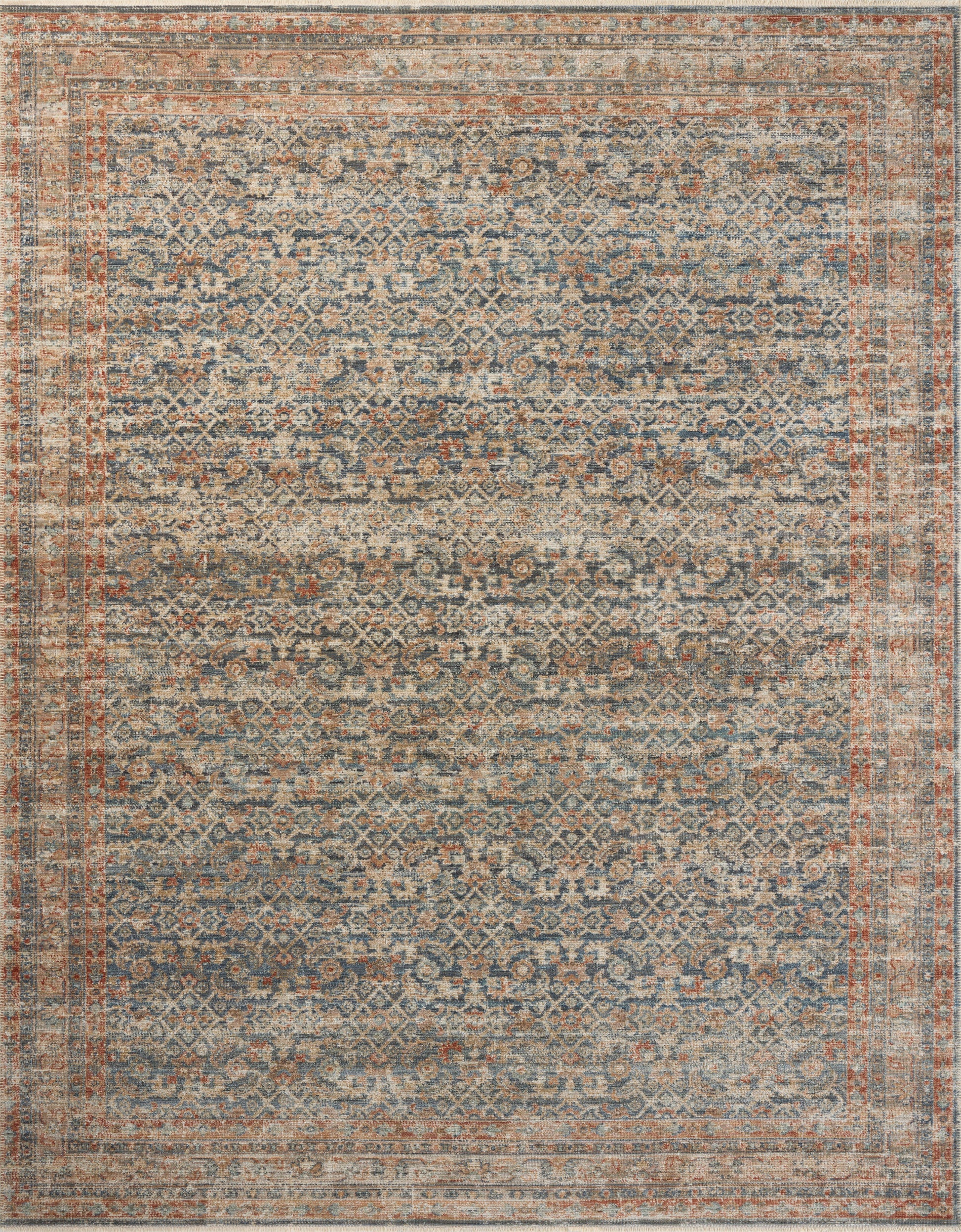 Heritage 12 Rug- Blue/Rust - Chapin Furniture