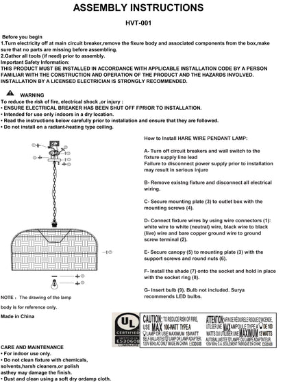 Himavat HVT-001 Hanging Pendant - Chapin Furniture