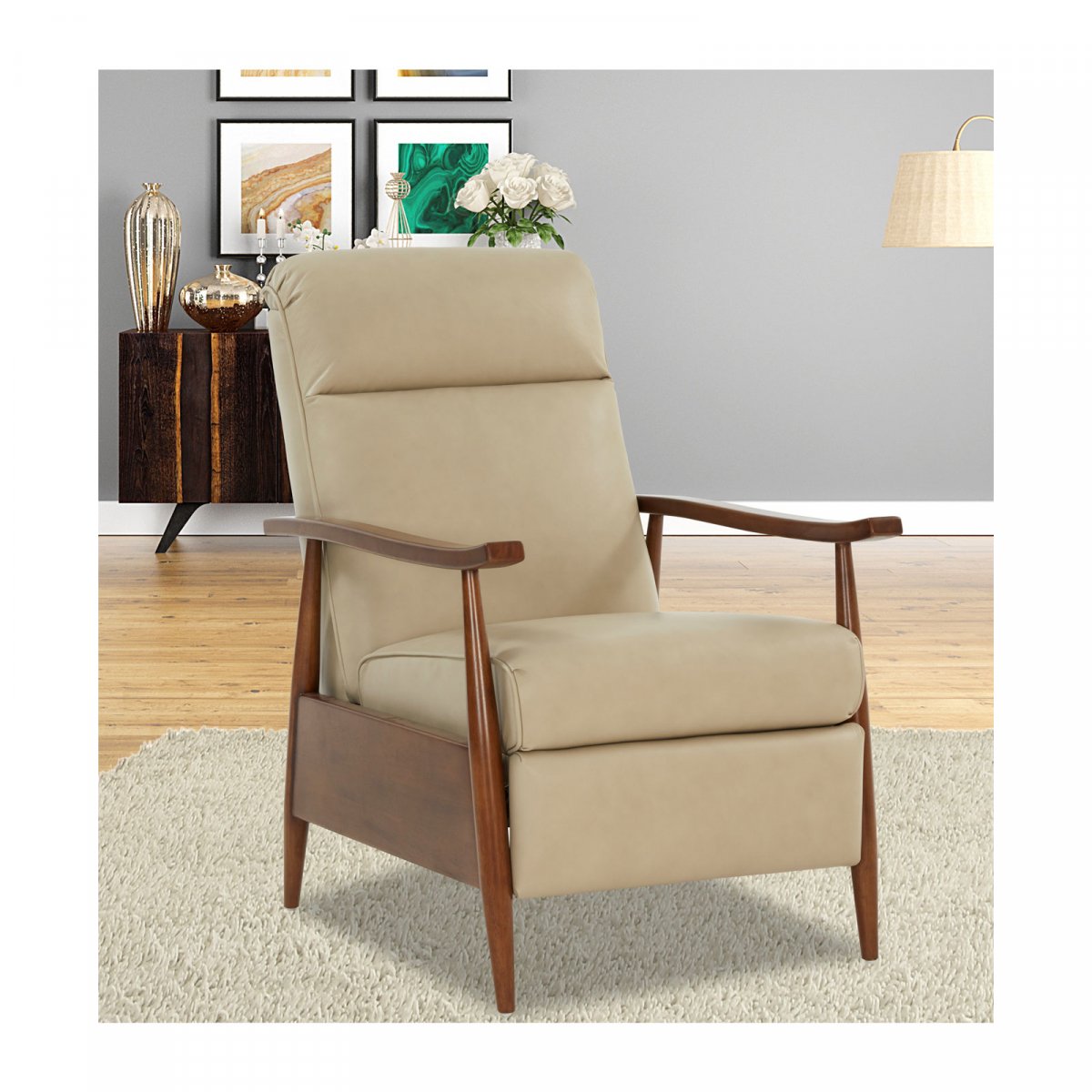 Hampton Recliner- Shoreham-Cream - Chapin Furniture