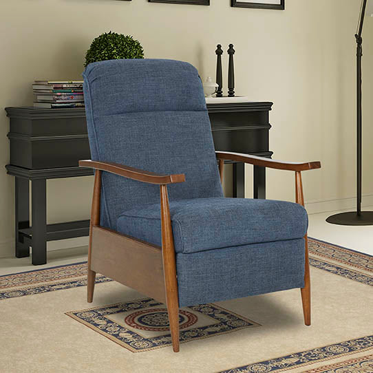 Hampton Recliner- Tweed-Indigo-Blue - Chapin Furniture