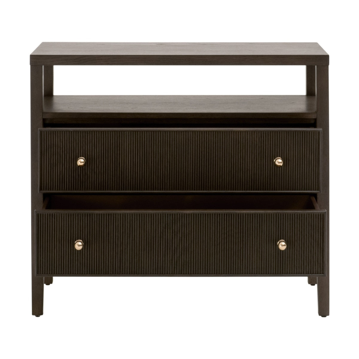 Highland Open Shelf Two Drawer Nightstand - Chapin Furniture