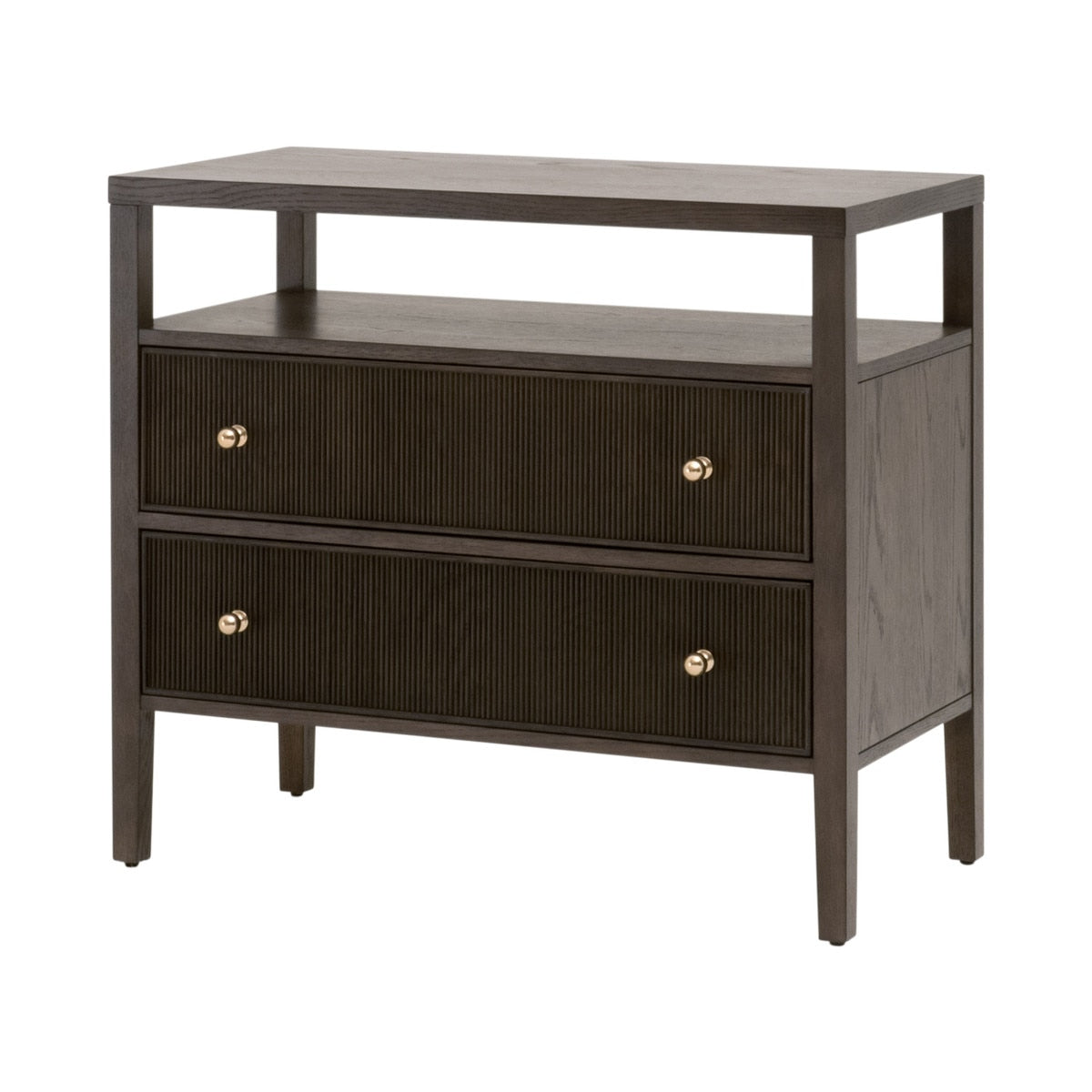 Highland Open Shelf Two Drawer Nightstand - Chapin Furniture