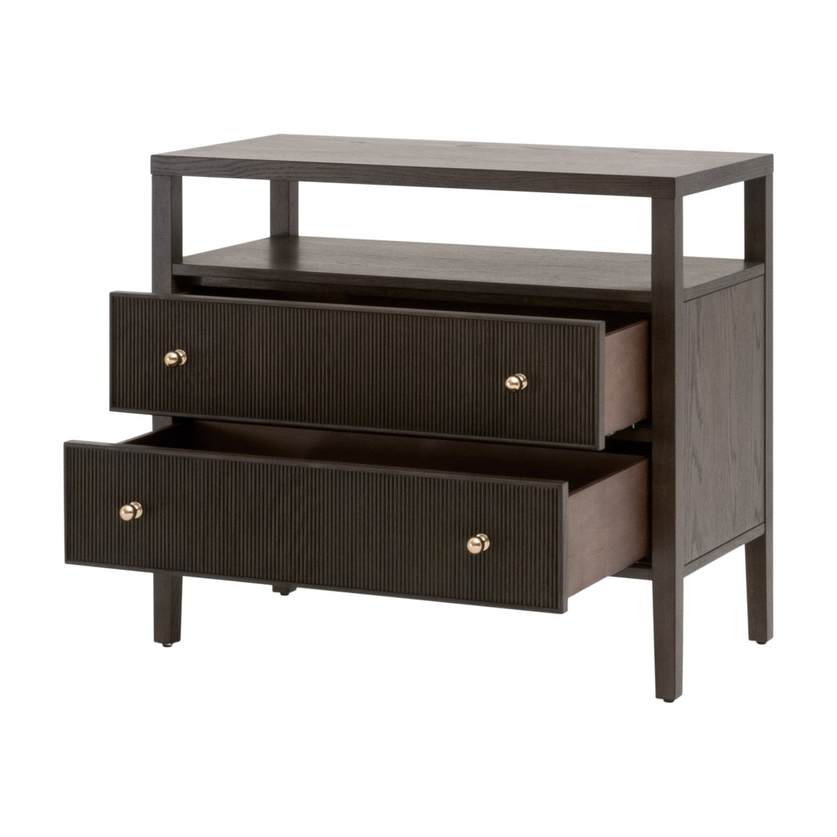 Highland Open Shelf Two Drawer Nightstand - Chapin Furniture