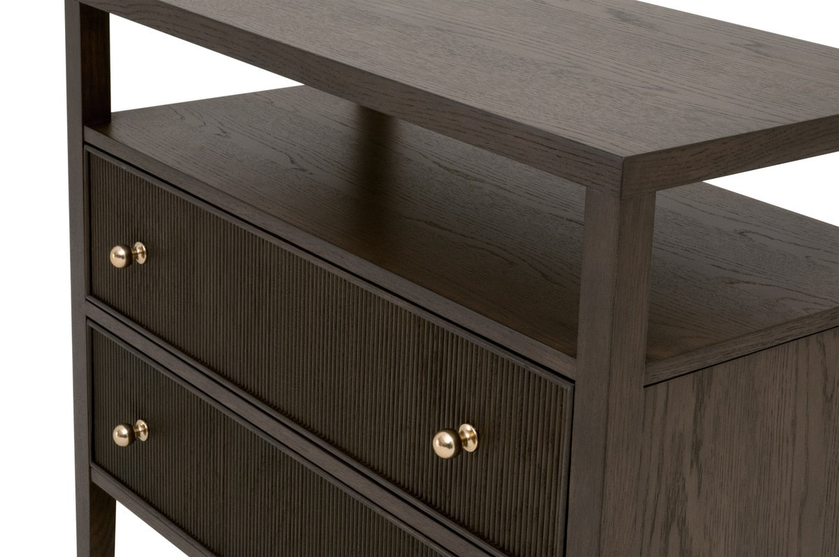 Highland Open Shelf Two Drawer Nightstand - Chapin Furniture
