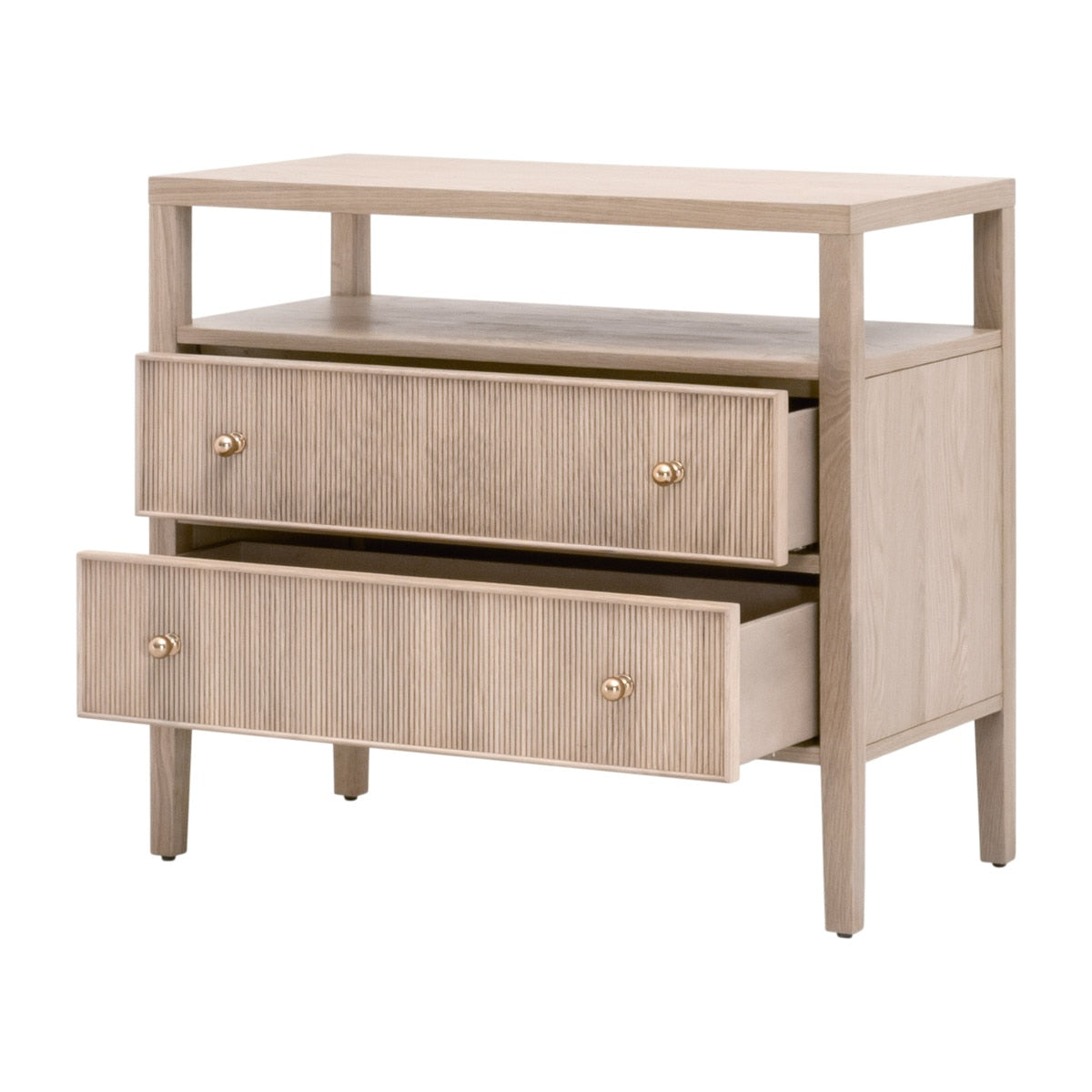 Highland Open Shelf Two Drawer Nightstand - Chapin Furniture