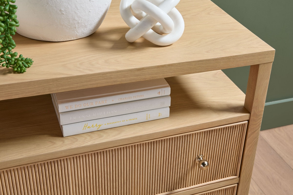 Highland Open Shelf Two Drawer Nightstand - Chapin Furniture