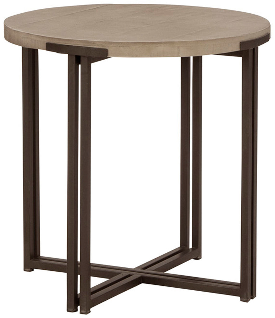 Zander Round End Table - Ancient Stone - Chapin Furniture