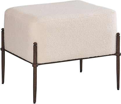 Caroline Shearling Natural Stool - Chapin Furniture