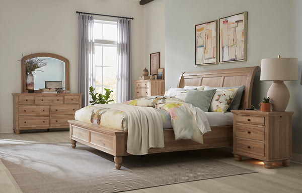 Cambridge Sleigh Bed - Queen - Modern Khaki - Chapin Furniture