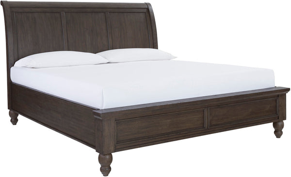 Cambridge Sleigh Bed - King - Cracked Pepper - Chapin Furniture