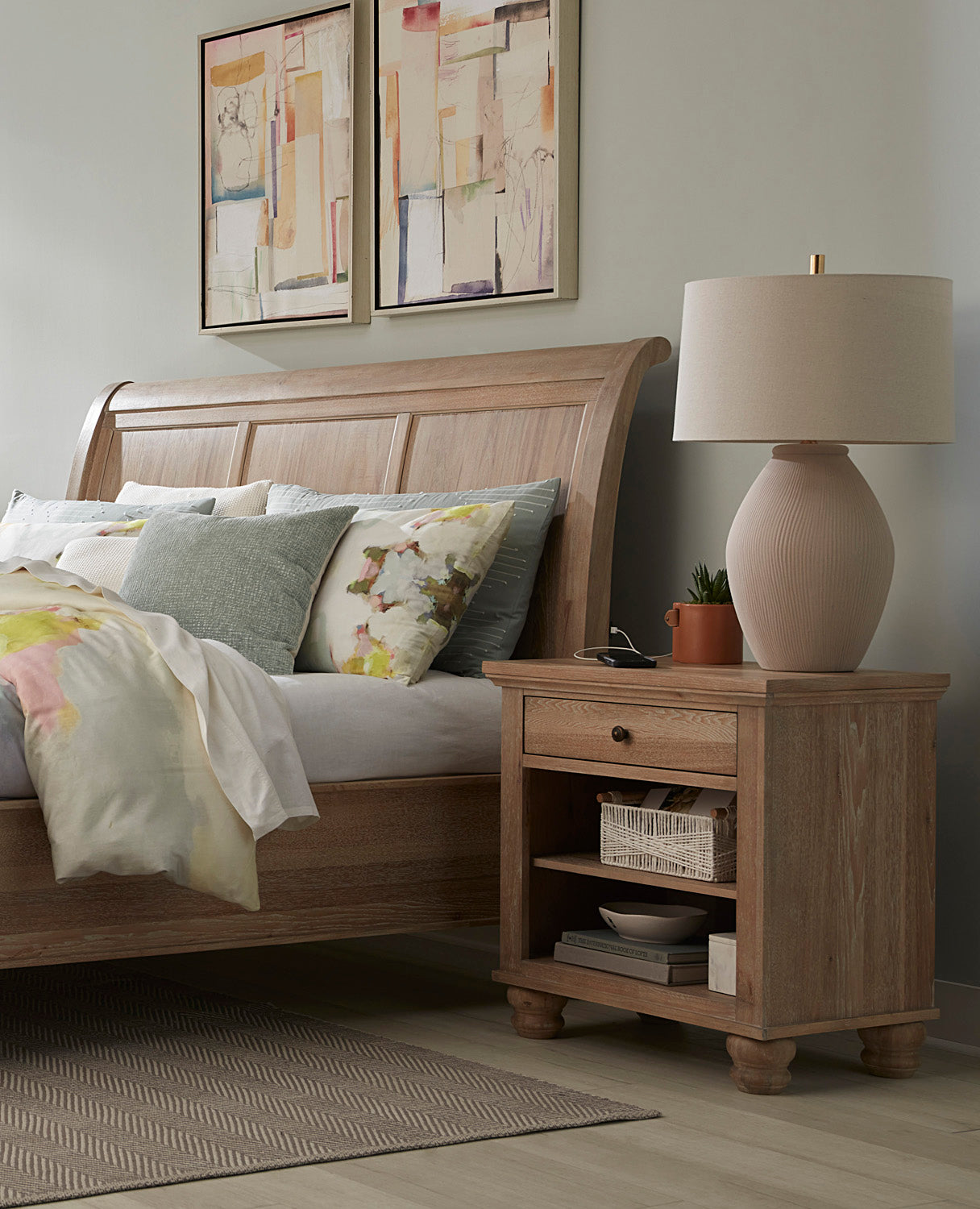 Cambridge One Drawer Nightstand - Modern Khaki - Chapin Furniture