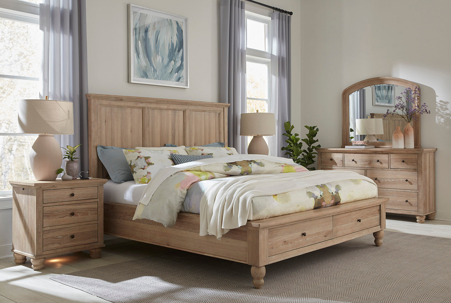 Cambridge Storage Panel Bed - King - Modern Khaki - Chapin Furniture
