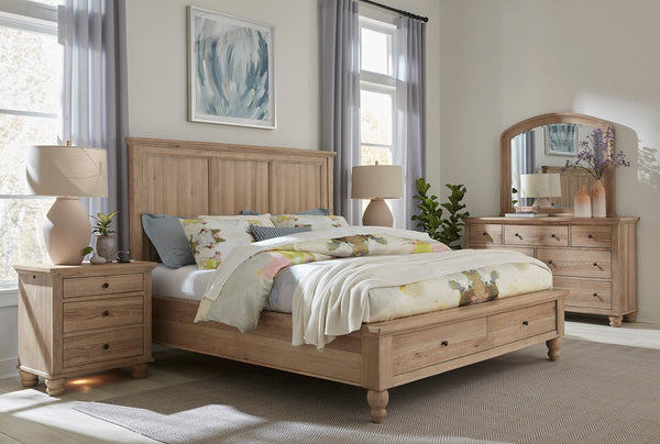 Cambridge Storage Panel Bed - Cal King - Modern Khaki - Chapin Furniture