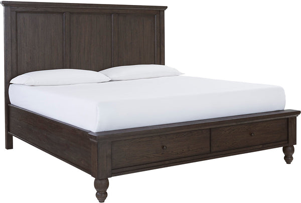 Cambridge Storage Panel Bed - King - Cracked Pepper - Chapin Furniture