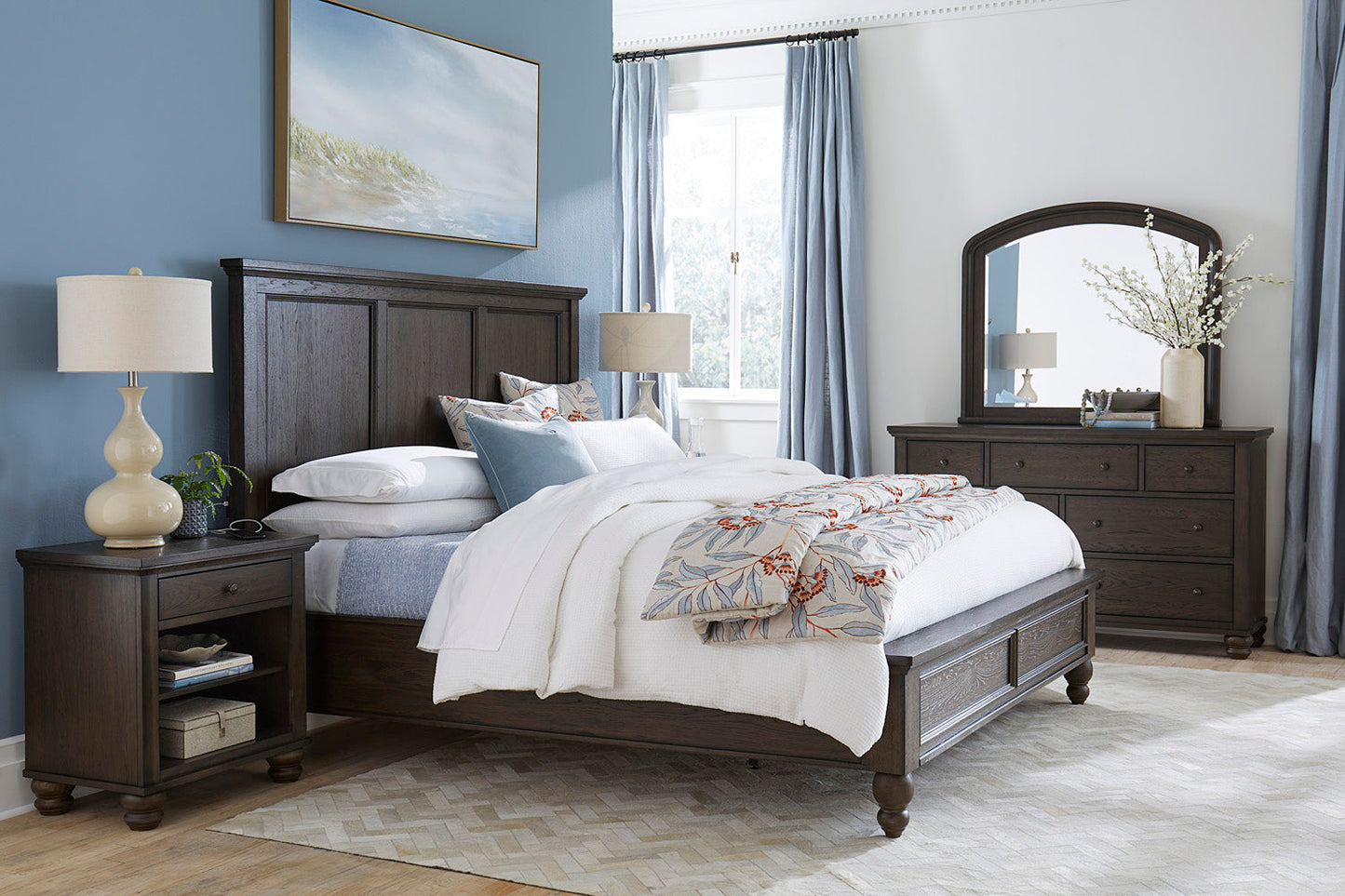 Cambridge Panel Bed - King - Cracked Pepper - Chapin Furniture