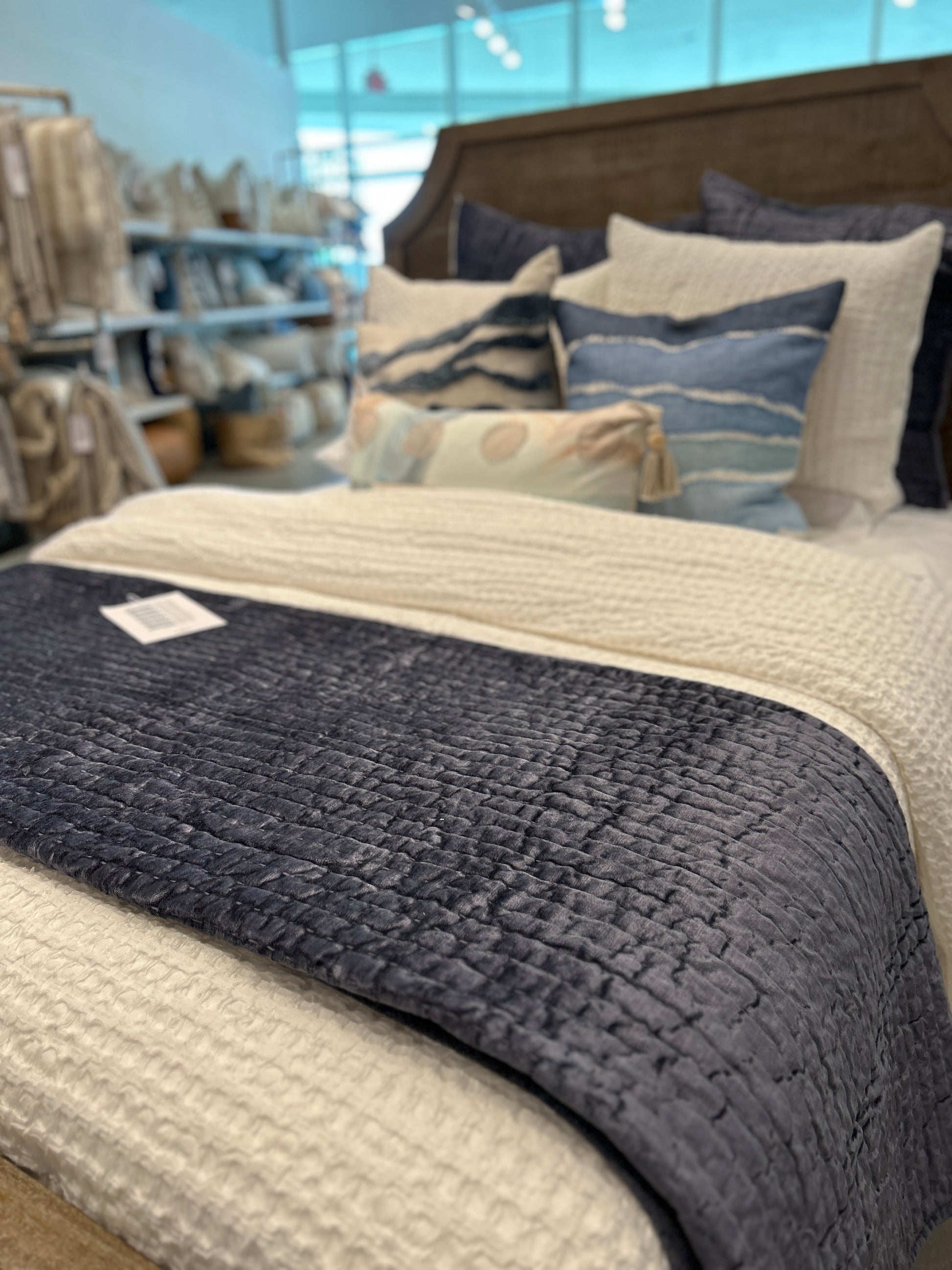 Bari Velvet Sea Fog Quilt - Chapin Furniture