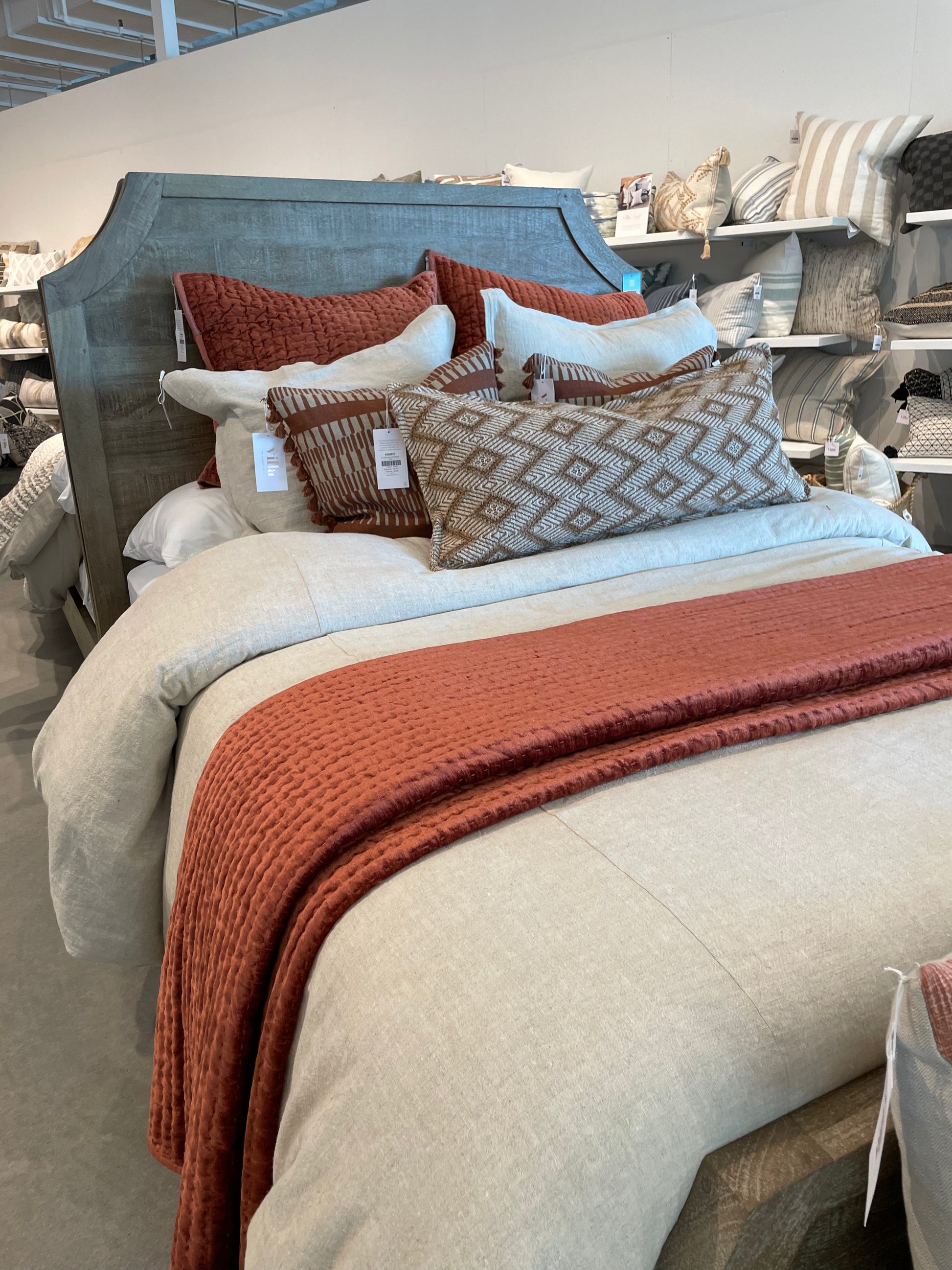 Bari Velvet Terra Cotta Quilt - Chapin Furniture