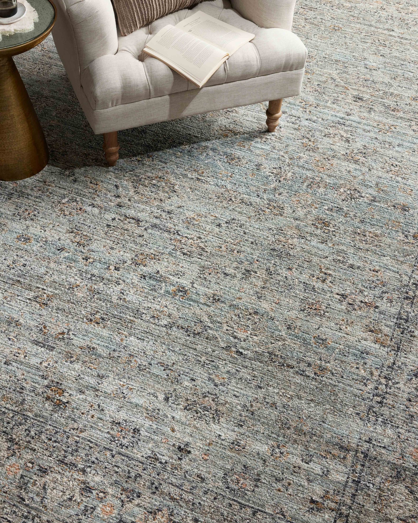 Jean Stoffer Katherine 01 Rug- Ocean/Gold - Chapin Furniture