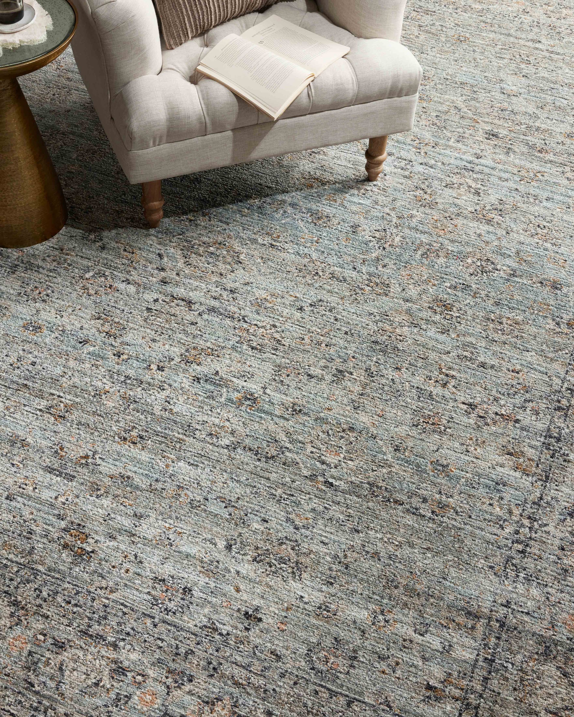 Jean Stoffer Katherine 01 Rug- Ocean/Gold - Chapin Furniture
