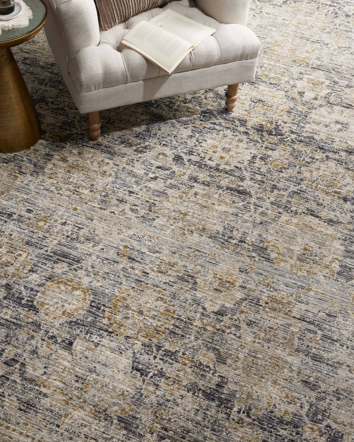 Jean Stoffer Katherine 02 Rug- Charcoal/Gold - Chapin Furniture