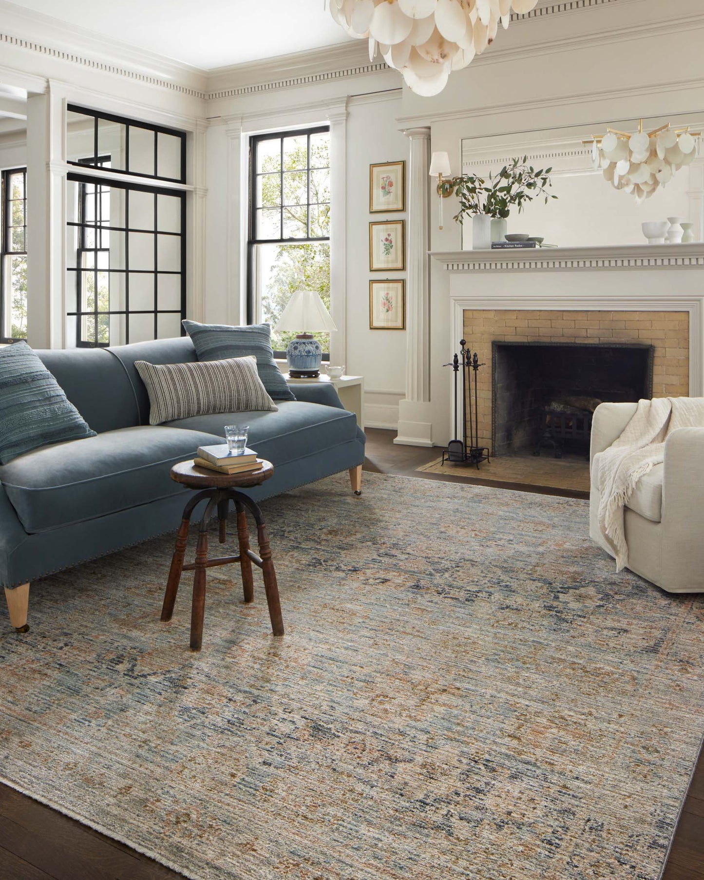 Jean Stoffer Katherine 02 Rug- Ocean/Coral - Chapin Furniture