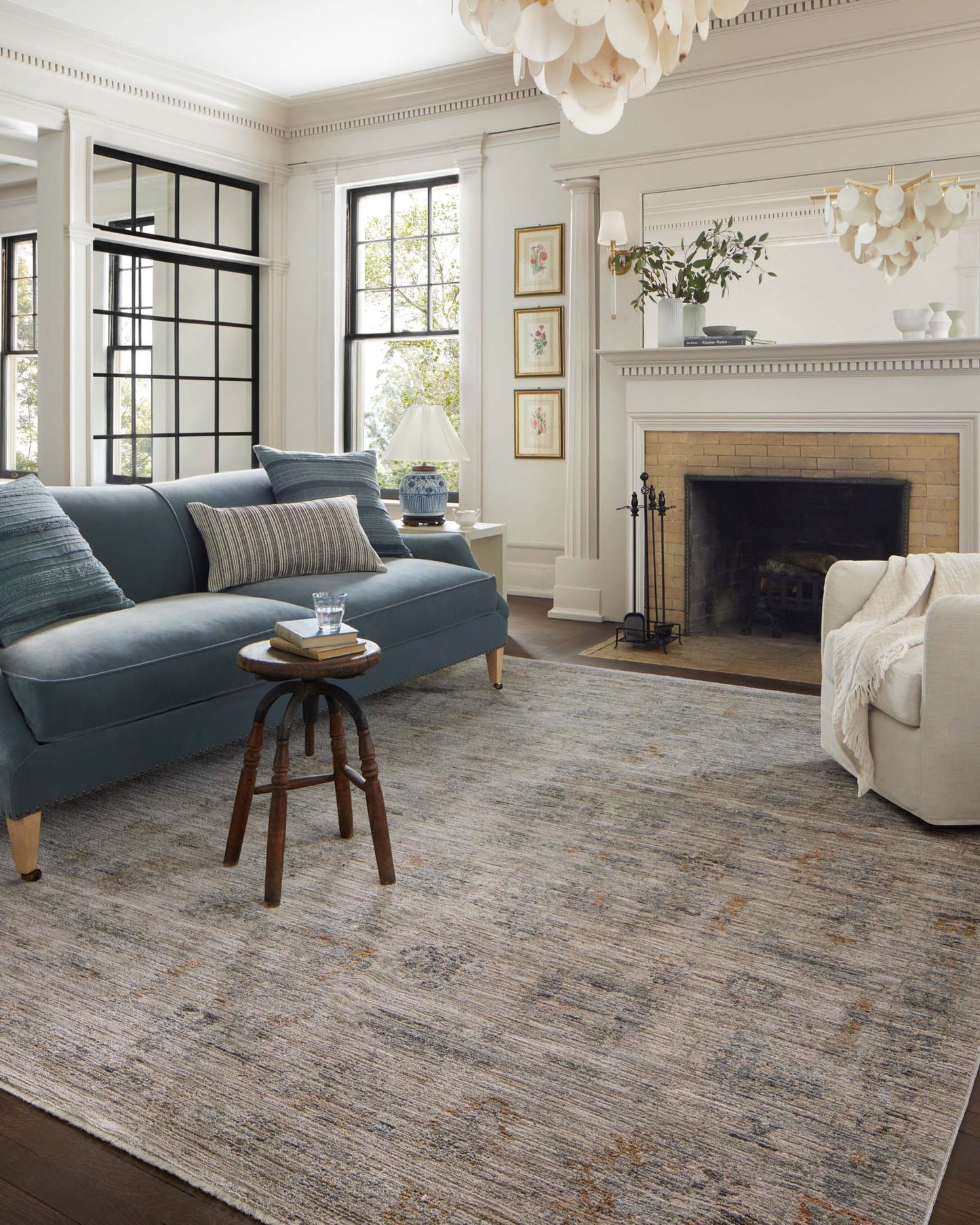Jean Stoffer Katherine 04 Rug- Pebble/Ocean - Chapin Furniture
