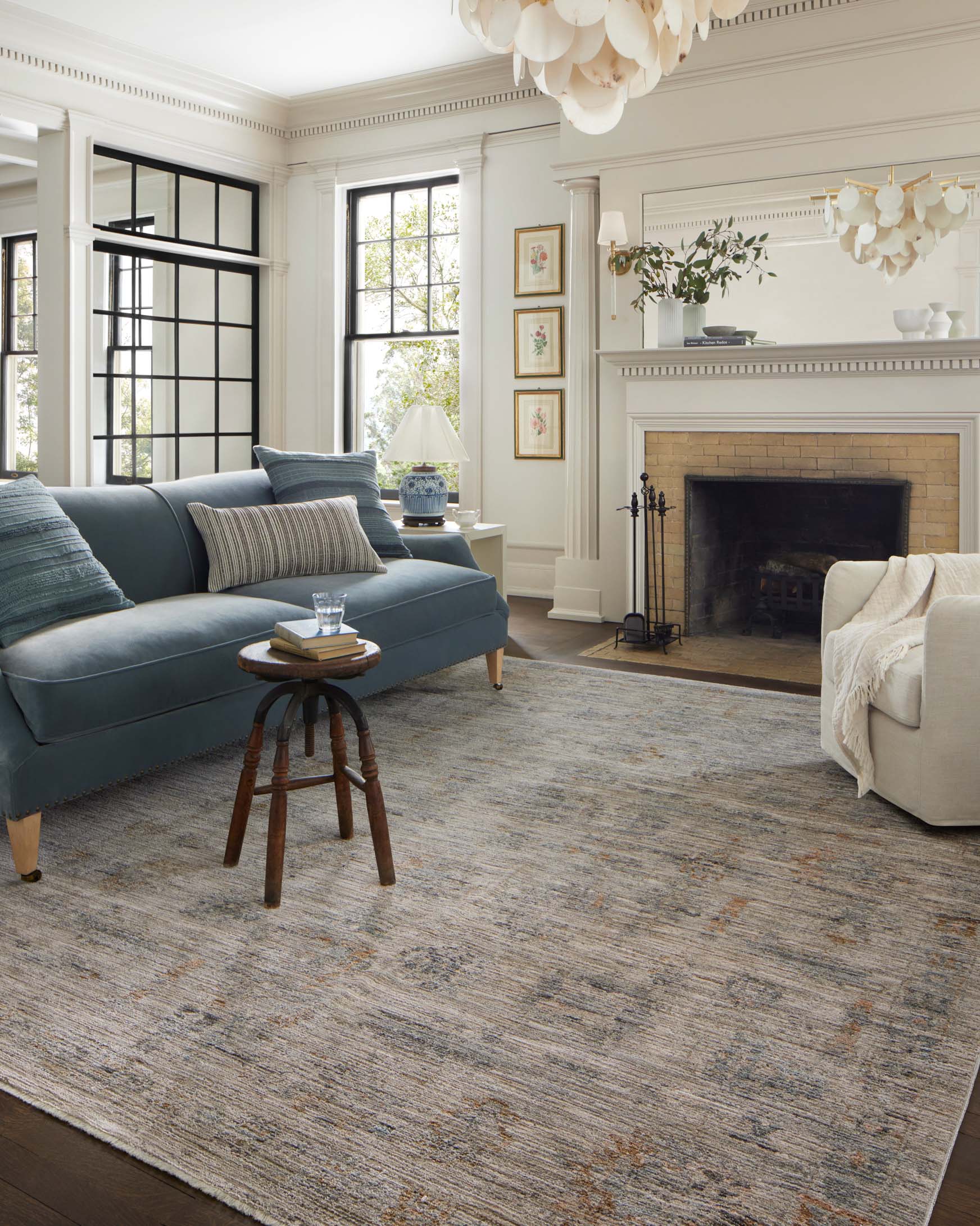 Jean Stoffer Katherine 04 Rug- Pebble/Ocean - Chapin Furniture