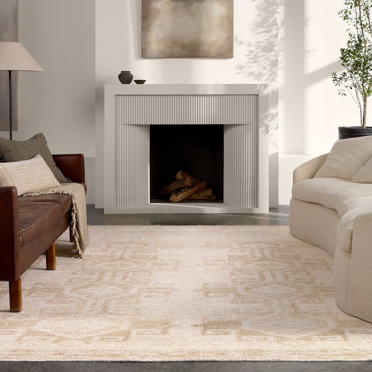 Lumal Barine LML01 Tan/Cream Rug - Chapin Furniture