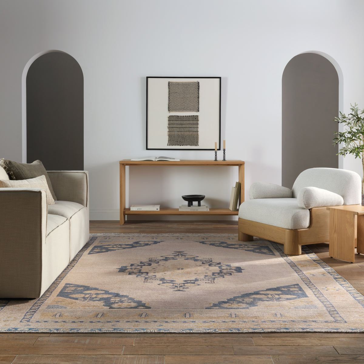 Lumal Debolo LML05 Tan/Blue Rug - Chapin Furniture