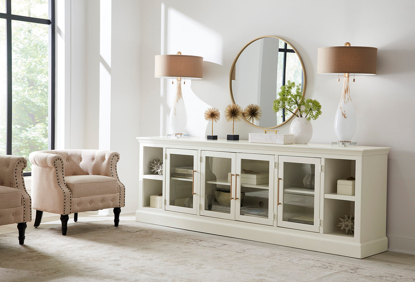 Byron 98" Console With 4 Doors With or Without Hutch - Chapin Furniture
