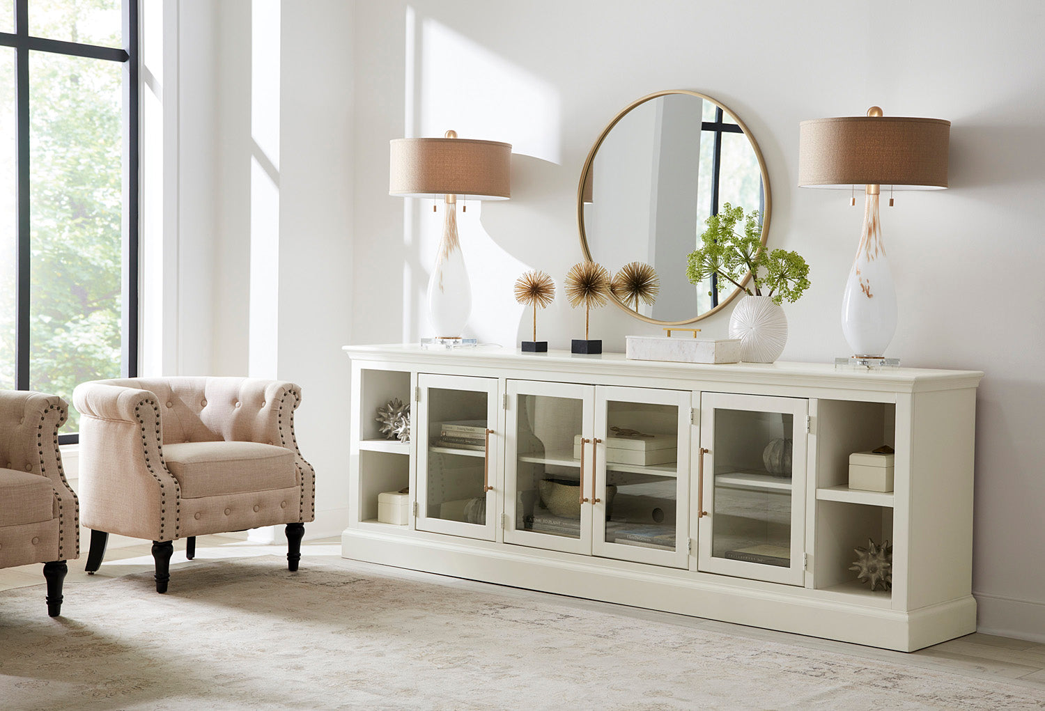 Byron 98" Console With 4 Doors With or Without Hutch - Chapin Furniture