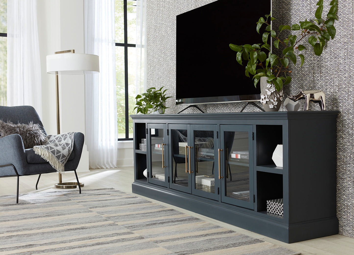Byron 98" Console With 4 Doors With or Without Hutch - Chapin Furniture