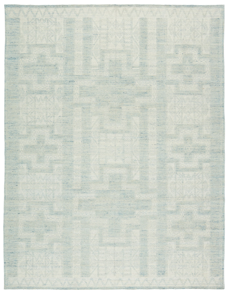 Jaipur Living Monarch Cirus Hand-Knotted Geometric Light Blue/ Ivory Area Rug - Chapin Furniture