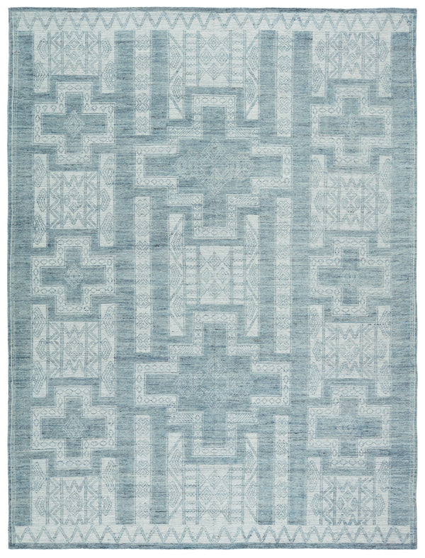 Jaipur Living Monarch Cirus Hand-Knotted Geometric Blue/ Ivory Area Rug - Chapin Furniture