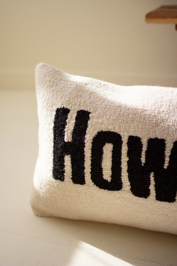 Howdy! Hand-Hooked Pillow - Chapin Furniture