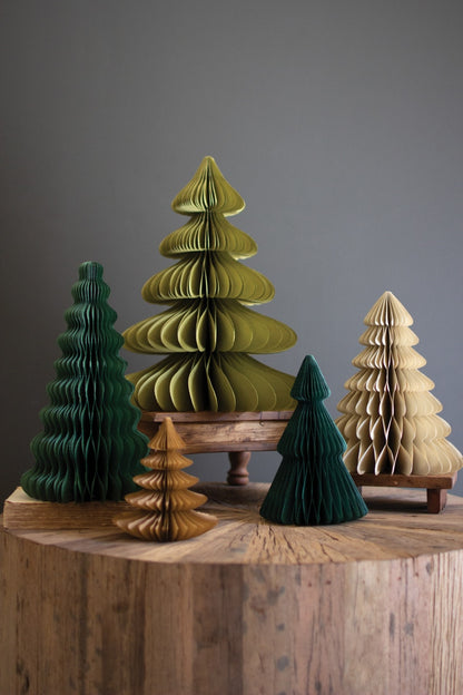 Set of 5 Paper Accordian Christmas Trees - Chapin Furniture