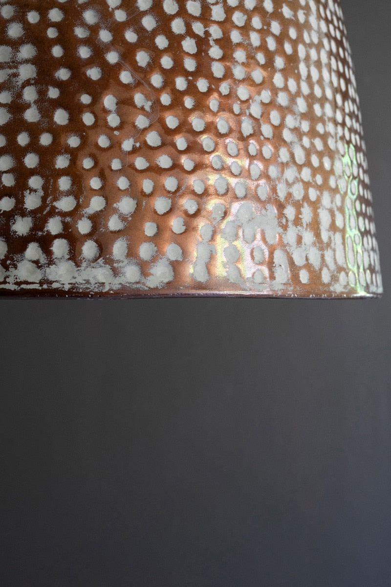 Rustic White Metal Pendant Light - Chapin Furniture