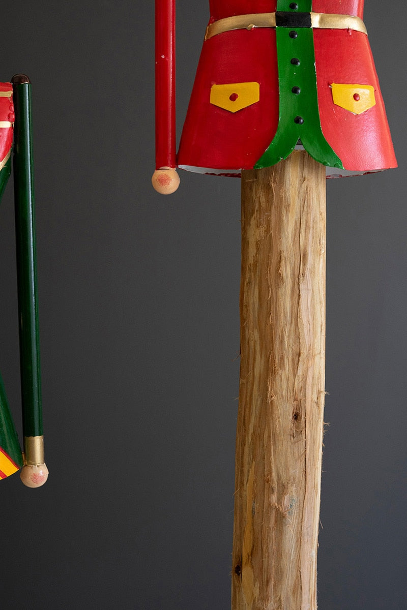 Set of 2 Painted Metal and Wood Nutcrackers - Thumbnail 5