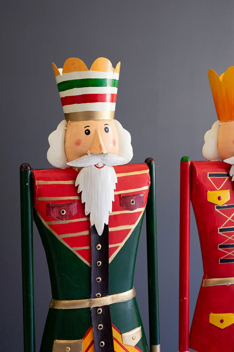 Set of 2 Painted Metal and Wood Nutcrackers - Chapin Furniture