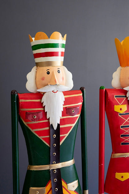 Set of 2 Painted Metal and Wood Nutcrackers - Chapin Furniture
