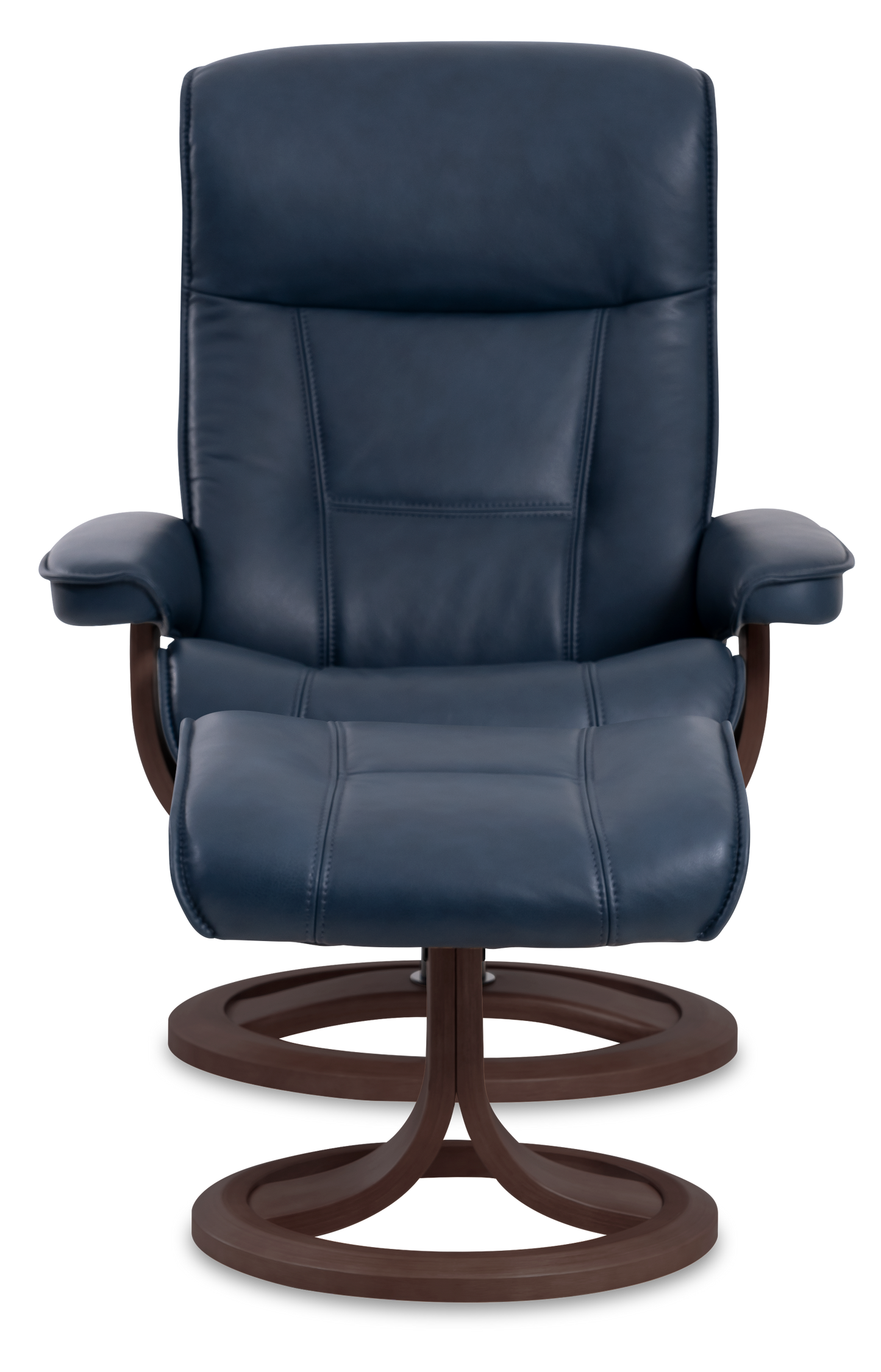 Nordic 21 Chair and Ottoman- Pacific Leather/Espresso Base - Chapin Furniture