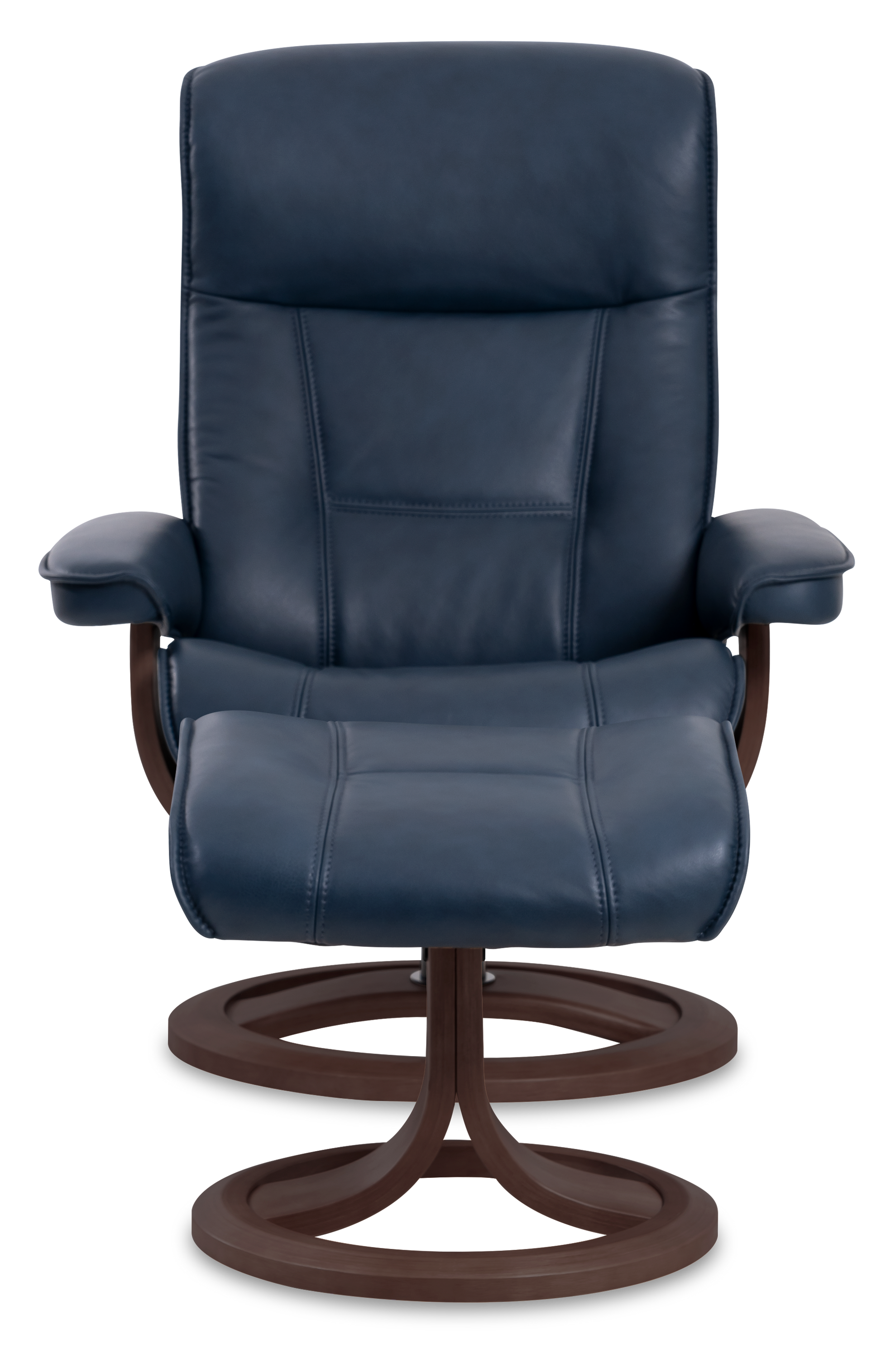 Nordic 21 Chair and Ottoman- Pacific Leather/Espresso Base - Chapin Furniture