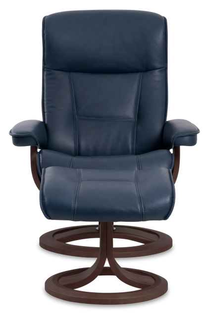 Nordic 21 Chair and Ottoman- Pacific Leather/Espresso Base - Chapin Furniture