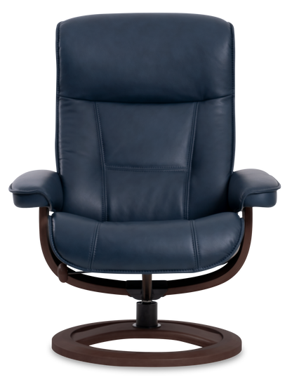 Nordic 21 Chair and Ottoman- Pacific Leather/Espresso Base - Chapin Furniture