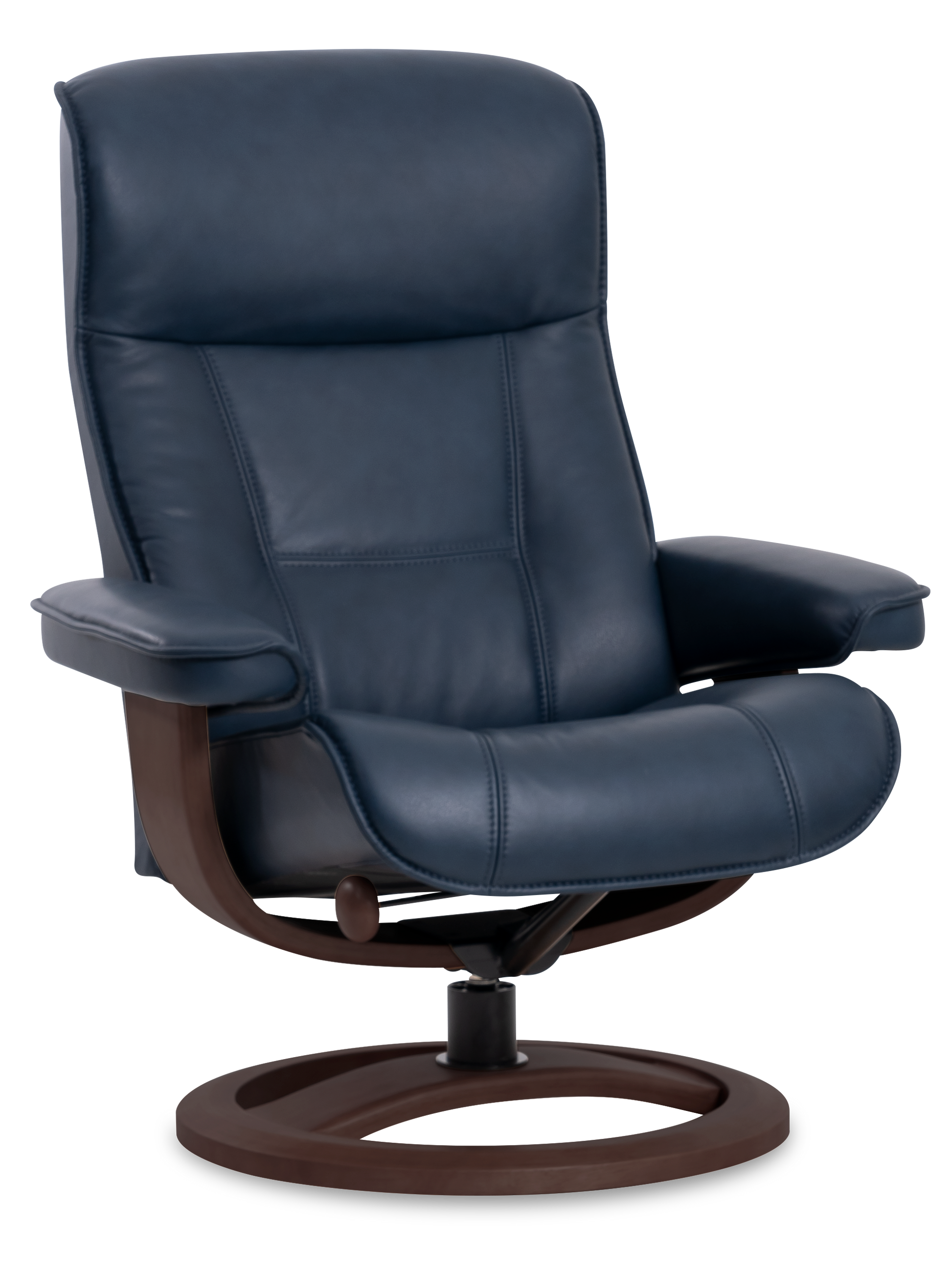 Nordic 21 Chair and Ottoman- Pacific Leather/Espresso Base - Chapin Furniture