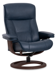 Nordic 21 Chair and Ottoman- Pacific Leather/Espresso Base - Chapin Furniture