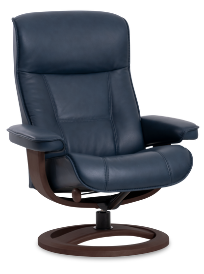 Nordic 21 Chair and Ottoman- Pacific Leather/Espresso Base - Chapin Furniture